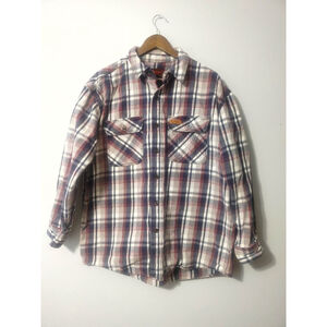 Men's Five Brother Plaid Casual Button Down Shirt XL Blue Red